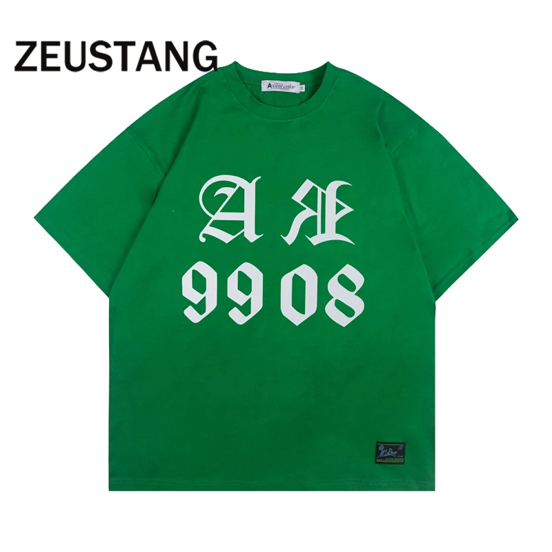 

Zeustang Men Fashion Harajuku T Shirt Streetwear Letter Print Tshirts O Neck Spring Summer Hip Hop Short Sleeve Tees Top