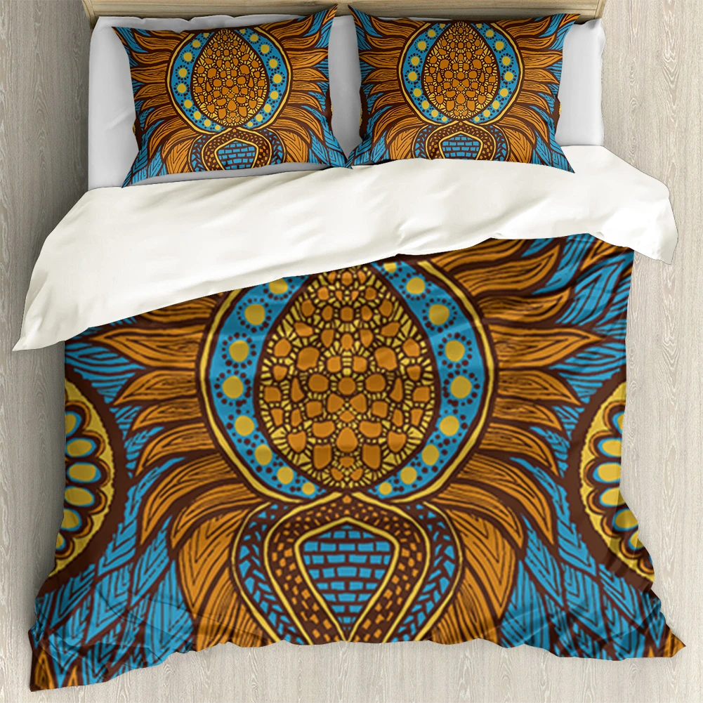 

TOADDMOS African Fabric Ankara Design Premium Bed Pillowcase Duvet Cover 3pcs/Set Comfort Home Bedding Pillowslip Duvet Cover