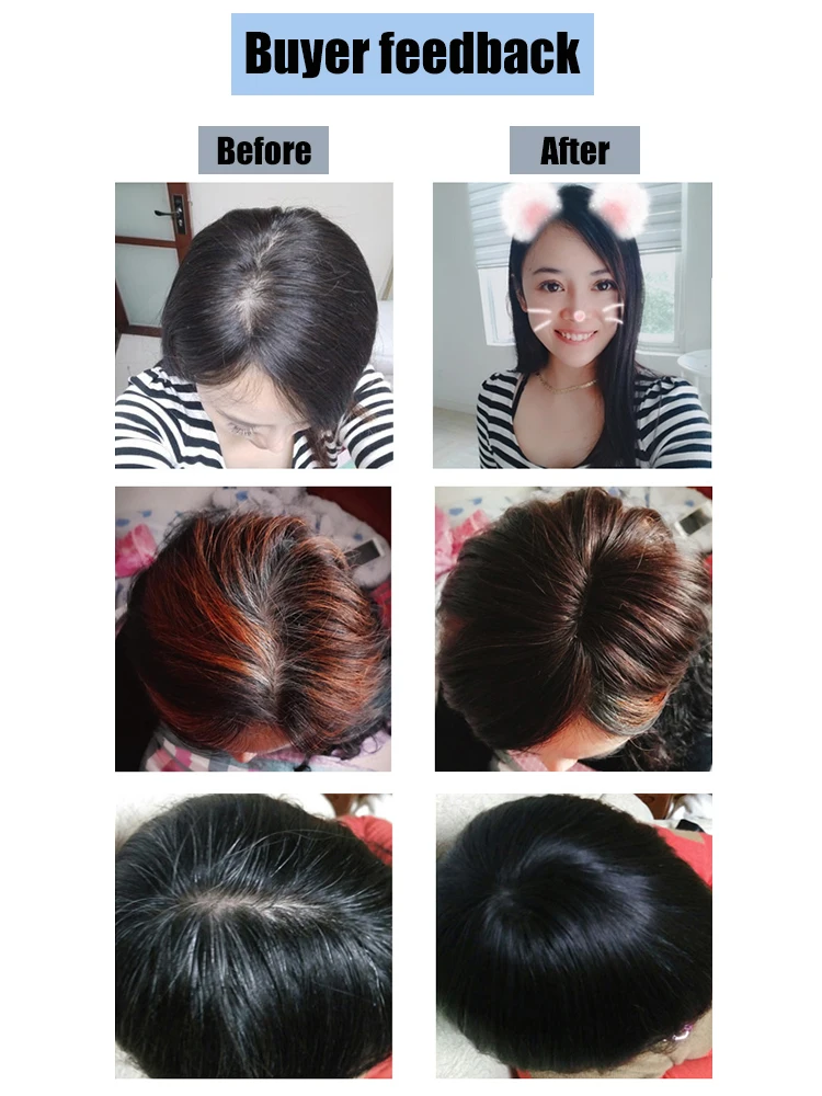 BUQI Женская Черная удлиненная заколка для наращивания волос натуральный Прямой