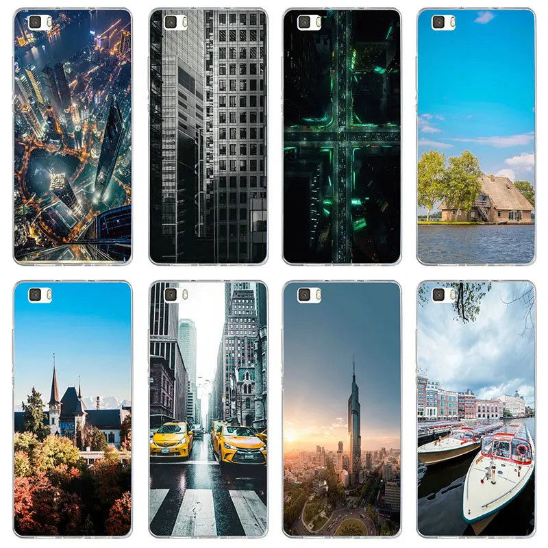 Мягкие чехлы для телефонов huawei P7 P8 P9 P10 P20 P30 P Smart Lite Pro 2017 чехол Fundas Building New York City Design -