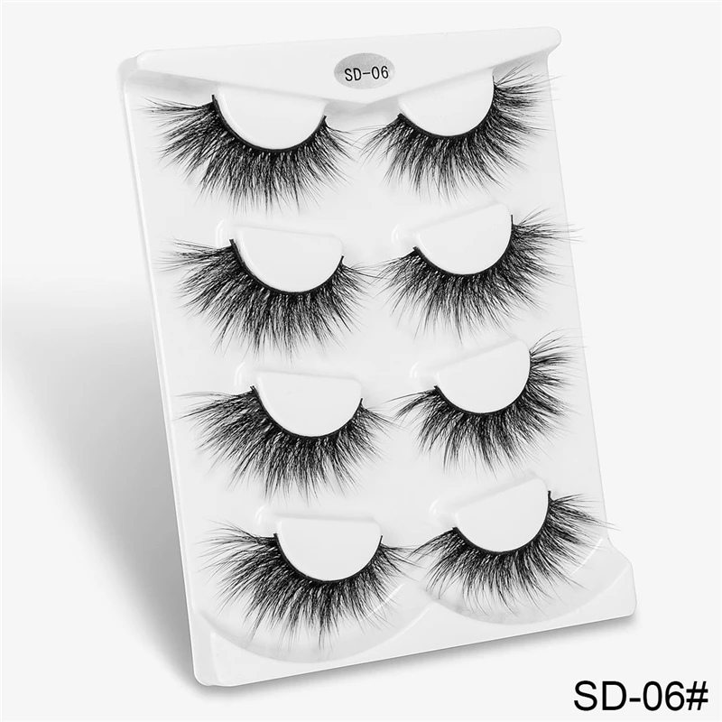 SD06-1 2/4 пар 8D искусственные норковые ресницы натуральные длинные 8D накладные ресницы перекрестного дизайна накладные ресницы ручной работы maquillaje - Цвет: SD06-1