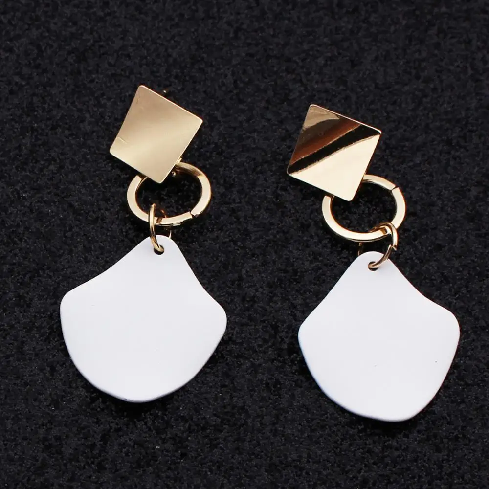 Новинка 2019 яркие серьги зеленые белые красные геометрические капли для женщин в