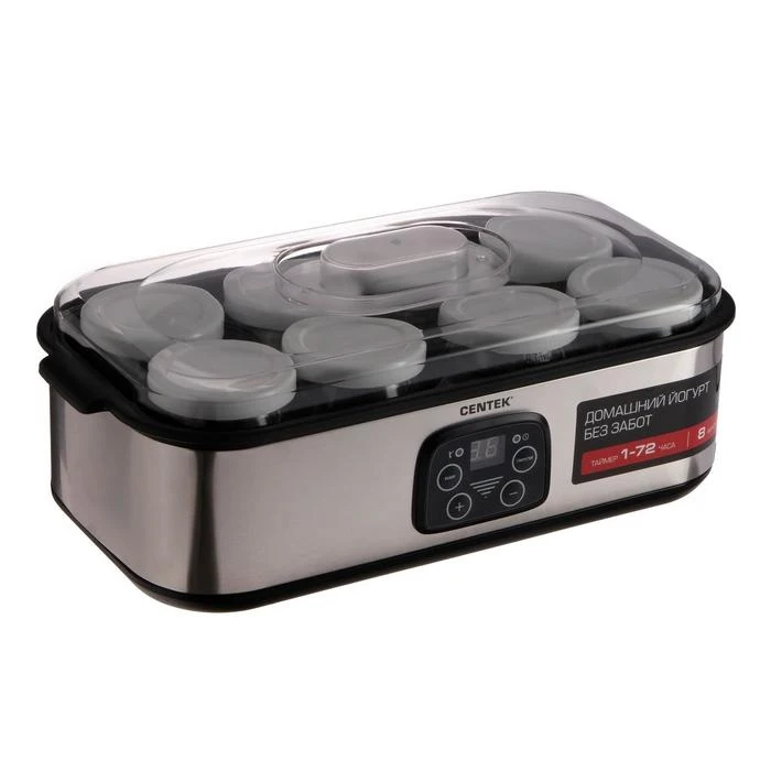 Йогуртница CENTEK CT-1443 30 Вт 8 резервуаров из стекла с таймером 5294928, кухонные приборы для дома, приборы для приготовления йогурта.