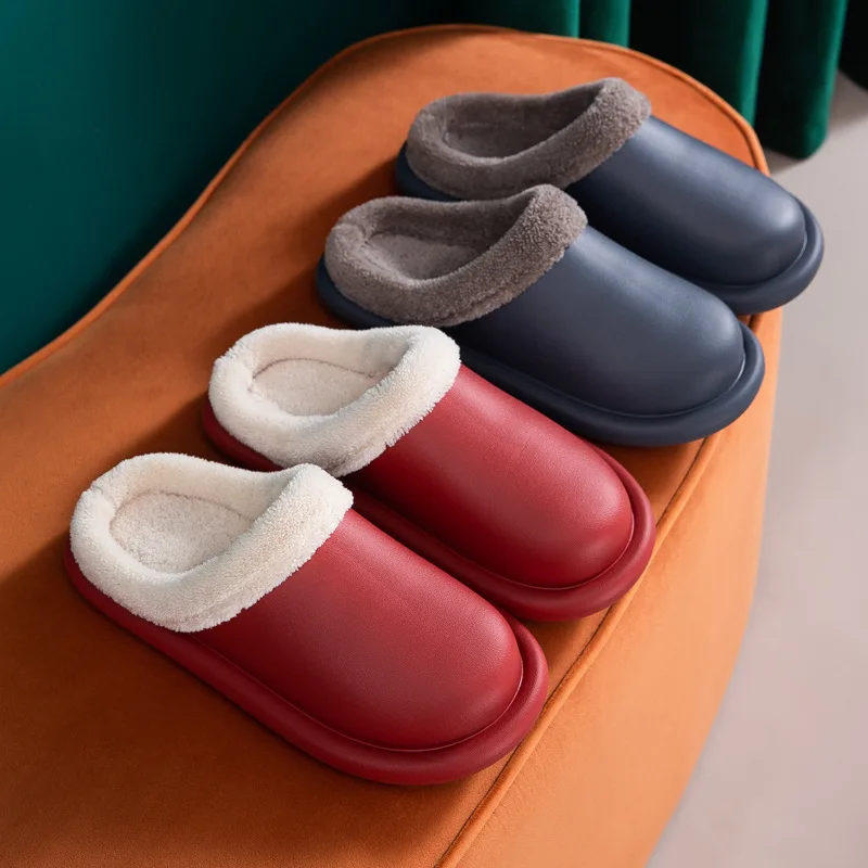Женские зимние тапочки Удобная теплая Модная обувь из ЭВА домашние на толстой