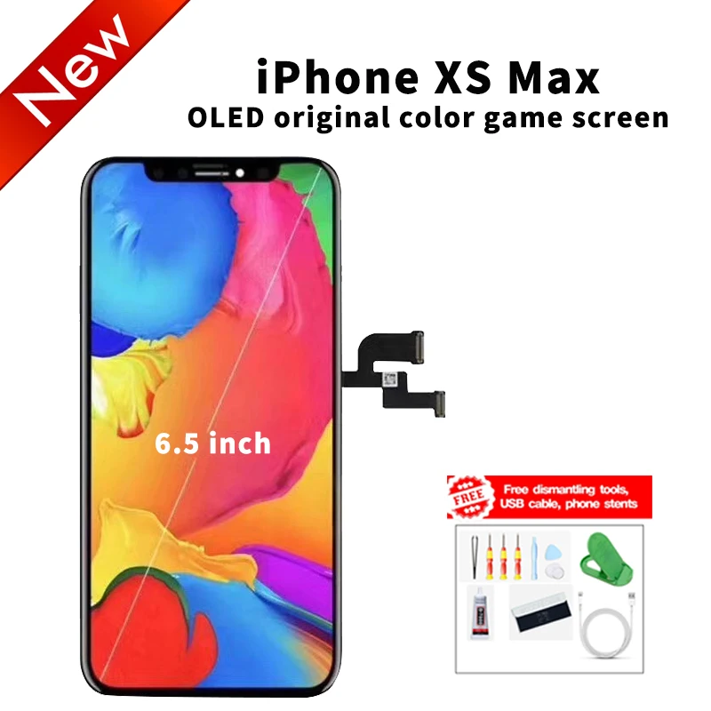 

6.5 inches For iphone XS MAX OLED original color game screen LCD touch screen digitizer Replacement with Disassembly tools