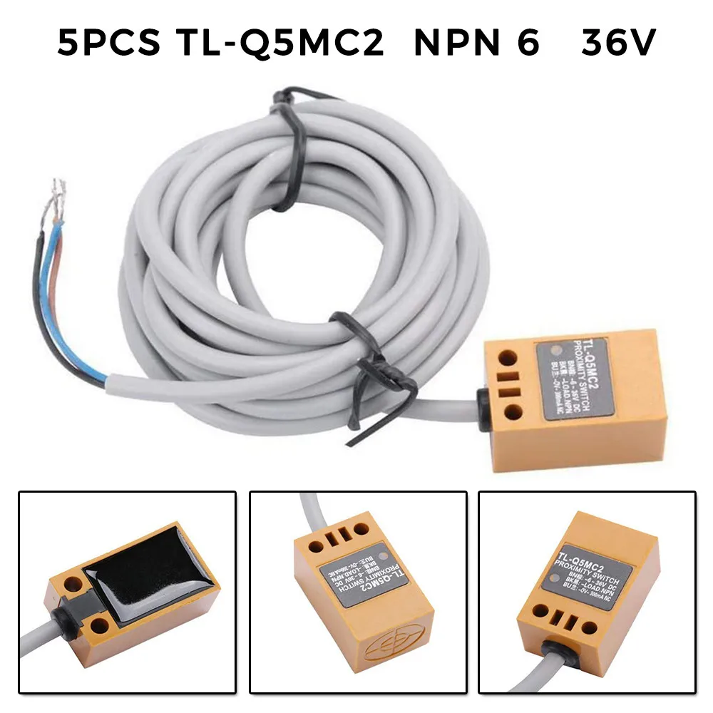 

5pcs Set Inductive Proximity Switch DC 6~36V Normal Close Sensors Durable