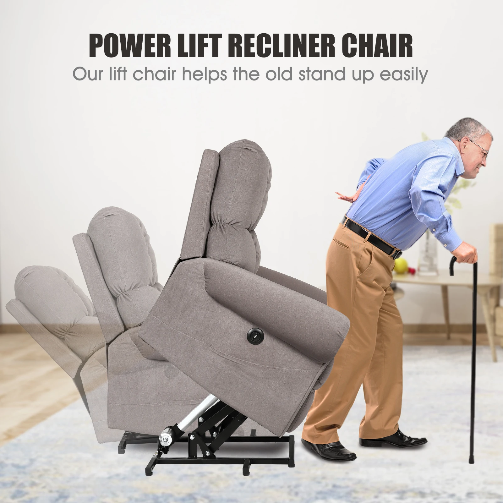 

Electric Power Lift Recliner Chairs for Elderly Massage Lift Chair for Living Room with Remote Control Heat & Vibration