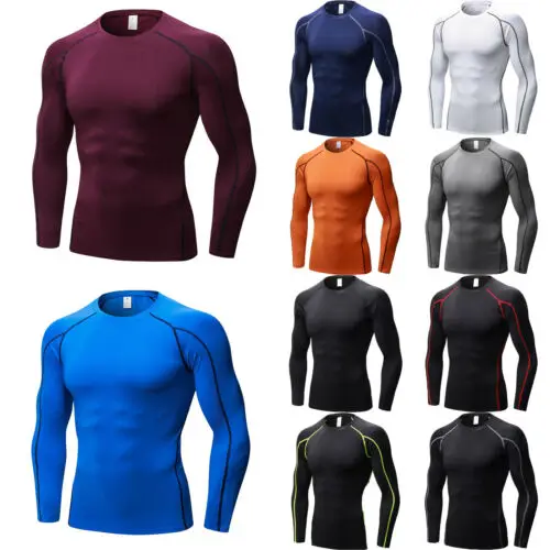 

Men's Long Sleeve Athletic Sport Top Tracksuit Activewear Gym Running Base Layer