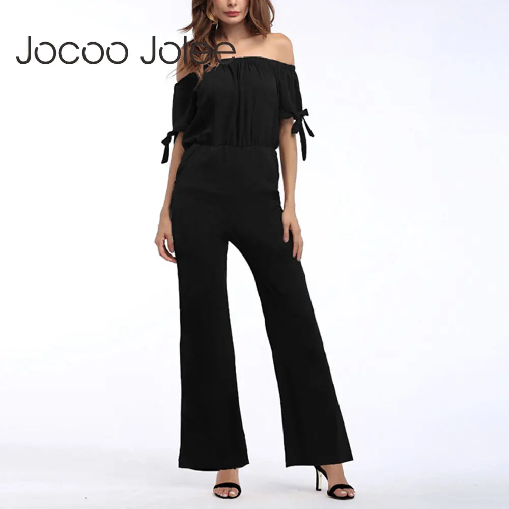 

Комбинезон Jocoo Jolee женский шифоновый с коротким рукавом, открытыми плечами и цветочным принтом, элегантный пляжный комбинезон в стиле бохо с...