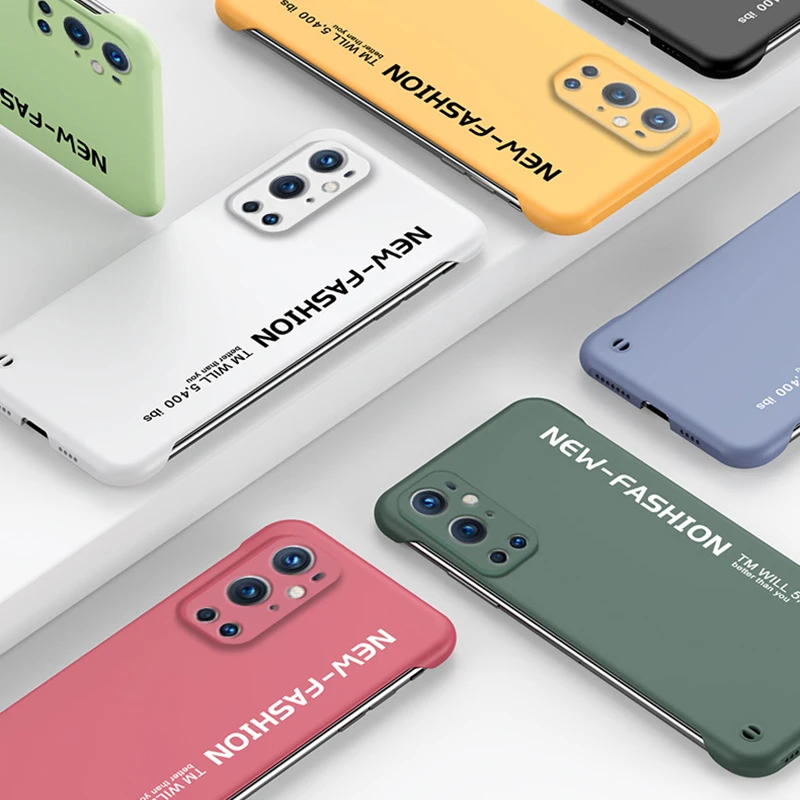 frameless pc hard phone case for oneplus 8 9 pro 8t 7t pro luxury matte back cover case for one plus 7t 8 9 pro 8pro 9pro coque free global shipping