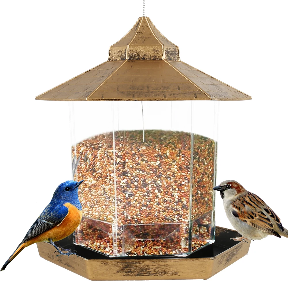 

Bird Feeder Outdoor Hanging Window Bird Feeders House Tray Birdhouse Pet Bird Feeder Water Food Container Feeding Station