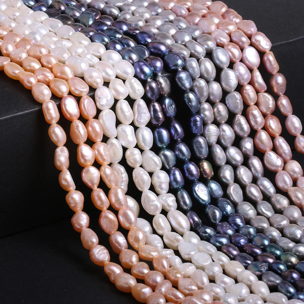 

Natural Freshwater Cultured Pearls Beaded Irregular Pearl Loose Beads For Jewelry Making DIY Bracelet Necklace Strand 14''