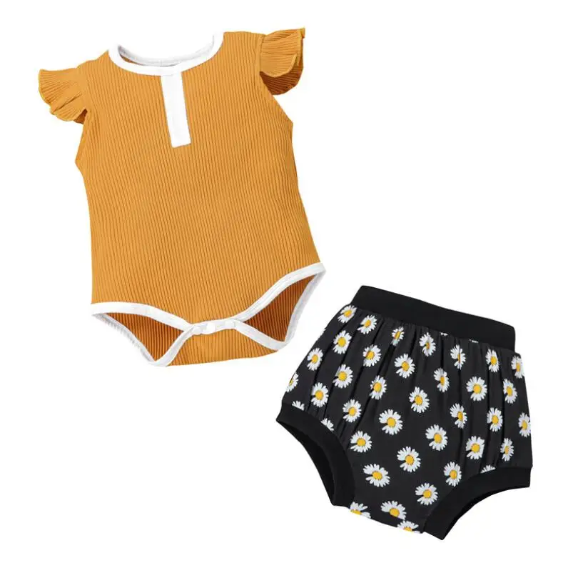 

2 шт., Детский комплект из боди с коротким рукавом и шортов в горошек