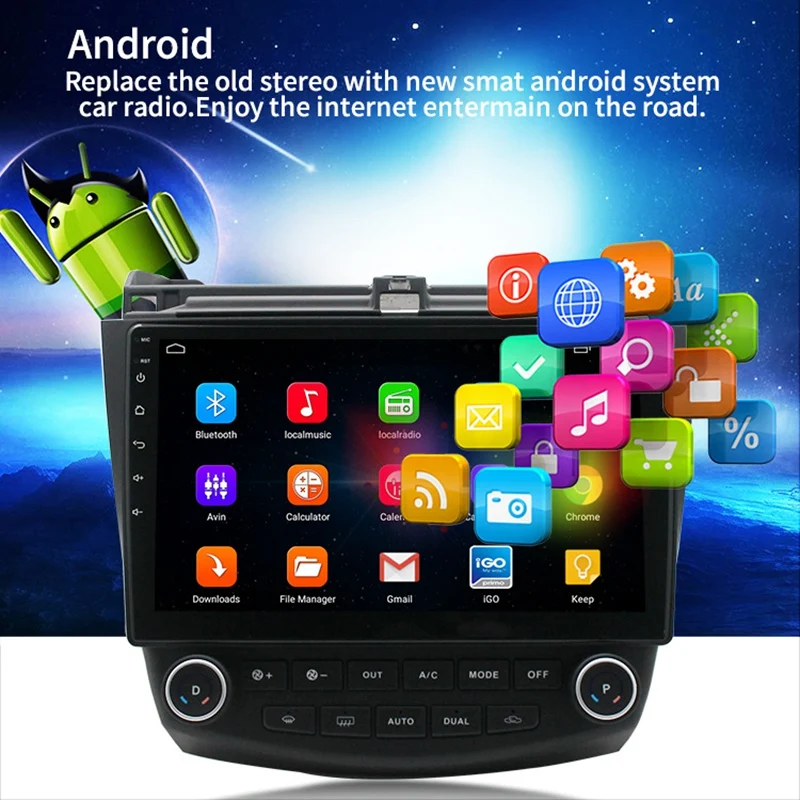 1 + 16G Android 8 автомобильный радиоприемник мультимедийный плеер для Honda Accord 7Th 2003-2007