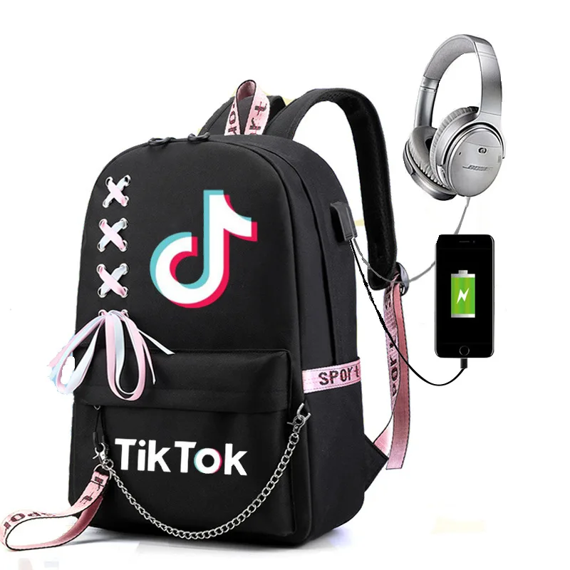 Популярный рюкзак TIK TOK с USB-портом школьные сумки дорожные для книг мальчиков и