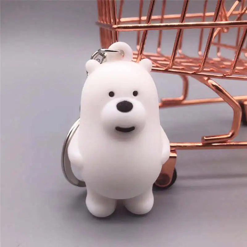 polar bear 2 LXJERY 3 вида стилей милый мультяшный медведь панда полярный медведь брелок ПВХ Мы Голые Медведи брелок для женщин сумка Шарм брелок подарки - Цвет: polar bear 2
