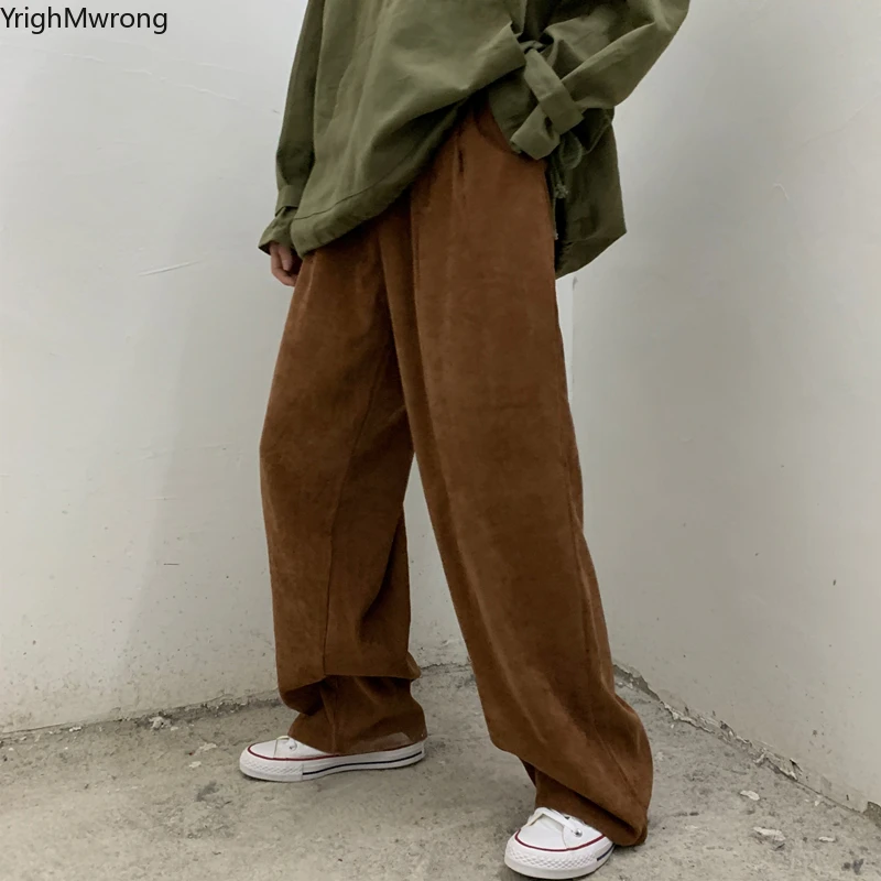 Эластичный пояс уличная одежда тонкий вельветовый карман свободные прямые