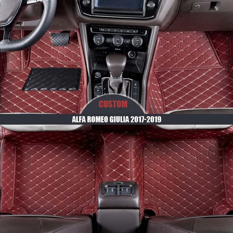 

Кожаные автомобильные коврики на заказ для Alfa Romeo Giulia 2017 2018, автомобильные коврики для ног