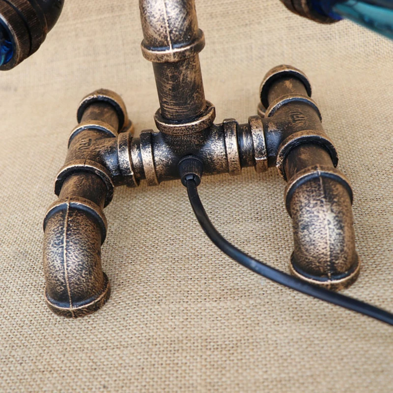 Винтаж стеклянный абажур бутылка Настольный светильник включают в себя G4 лампы