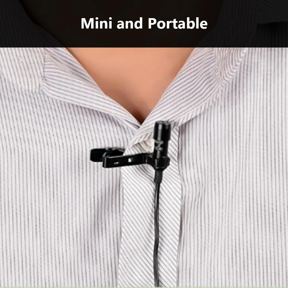 

Mini Clip-on Microphone Clipper Microphone Condenser Mic for Recording Karaoke News Interviews Teaching Speech