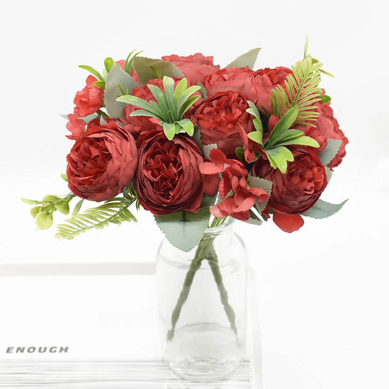 3 комплекта искусственных цветов пион букет украшения дома аксессуары Diy