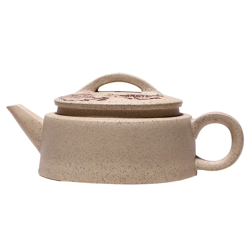 

Famous craftsman's hand carved inscription on ivory white clay sword liudezhong teapot