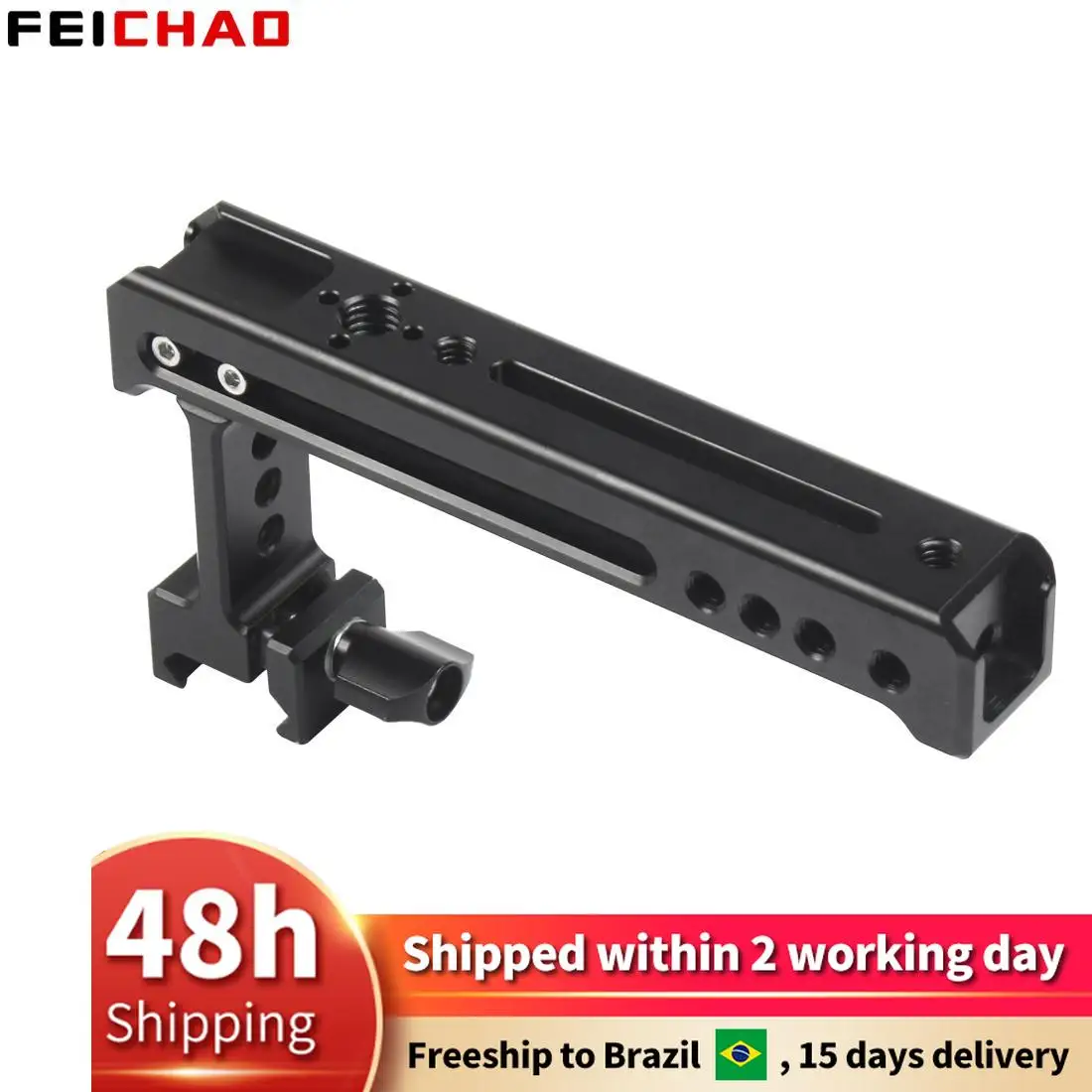 

Top Side Handle Grip NATO Rail Slide Handgrip ARRI 1/4 Cold Shoe Cheese Mount for Balance Adjust Camera Cage Rig Monitor Lights