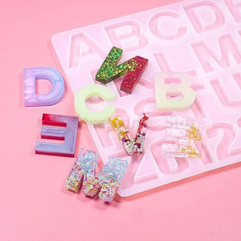

1 Set Crystal Epoxy Resin Mold Alphabet Letter Number Pendants Casting Silicone Mould DIY Crafts Keychain Making Tool