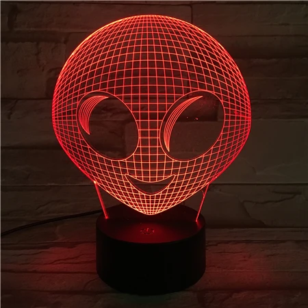 Милая 3d лампа с изображением инопланетянина удивительная визуализация