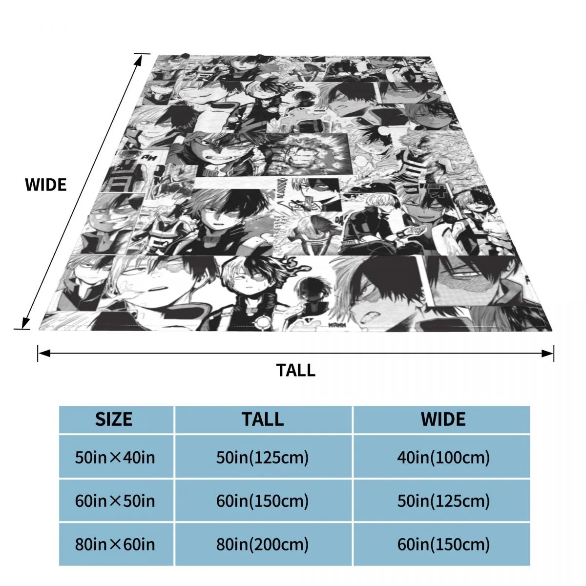 Todoroki Shoto Blanket Flannel Textile Decor My Hero Academia Anime Manga Unisex Throw Blankets For Bedroom Office Bedspreads | Дом и сад