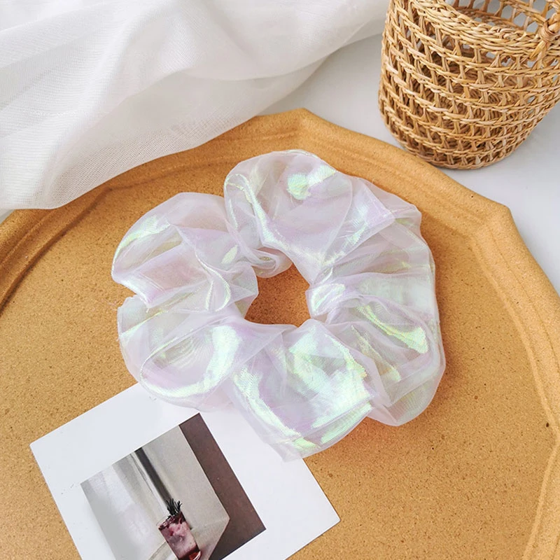 Новинка блестящие резинки для волос кольцо большие маленькие белые волосы из