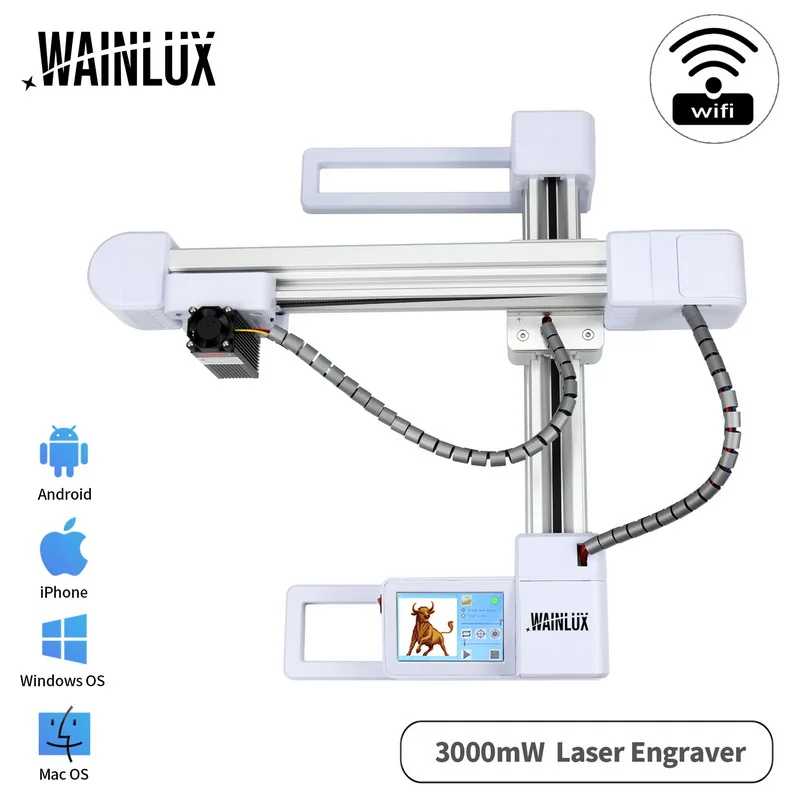 

Portable Mini Laser Engraver 3.5"inch Screen 7000mW 20W Wood Laser CNC Engraving Machine Cutting Marking Printing 3 mode control