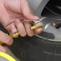 car inflator pump valve adapter connector brass 8mm tyre wheel valve fast conversion clip clamp tire air chuck auto accessories