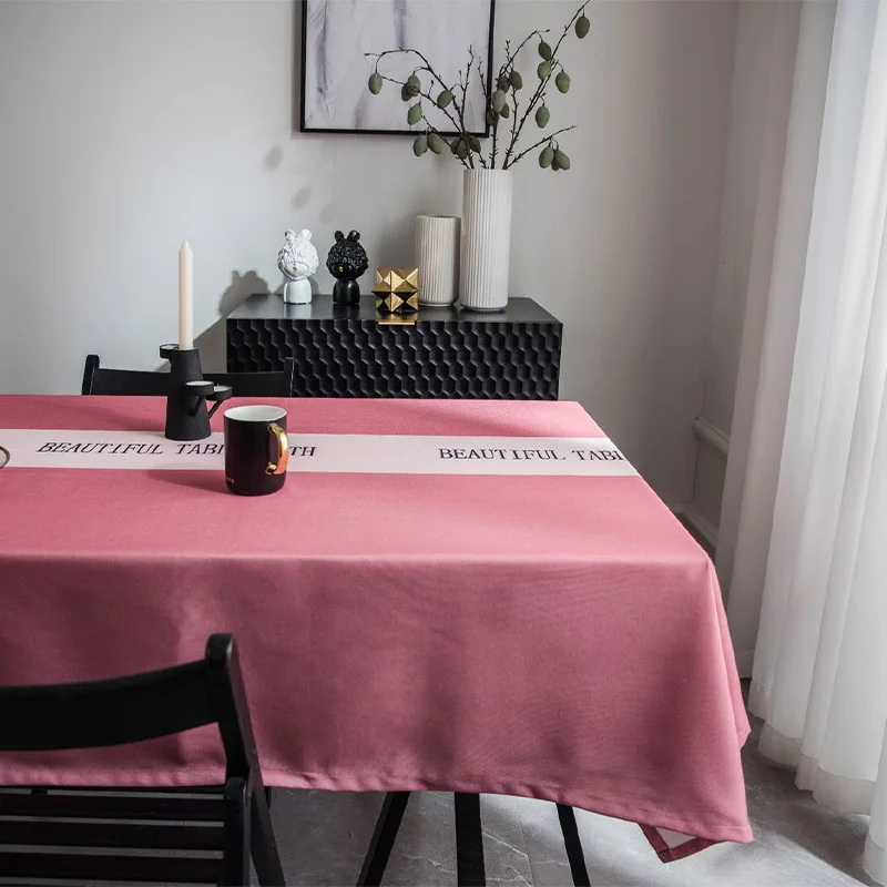 

Простая Водонепроницаемая скатерть розового цвета, скатерть для стола на День святого Валентина, скатерть для стола, скатерть для обеденного стола, журнальный столик