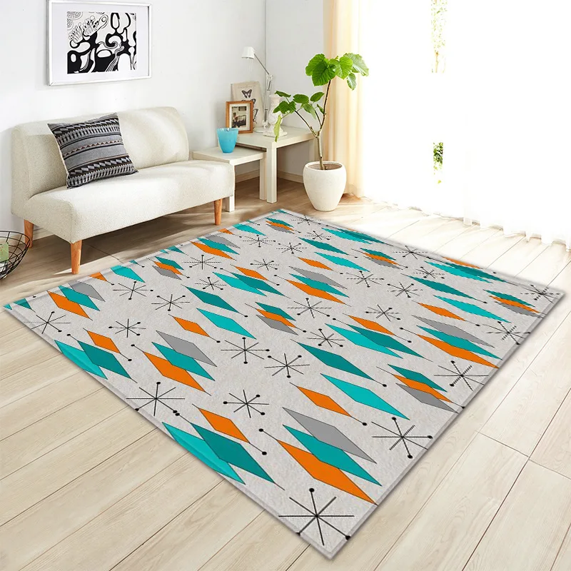 Напольные коврики в скандинавском стиле с простыми геометрическими фигурами