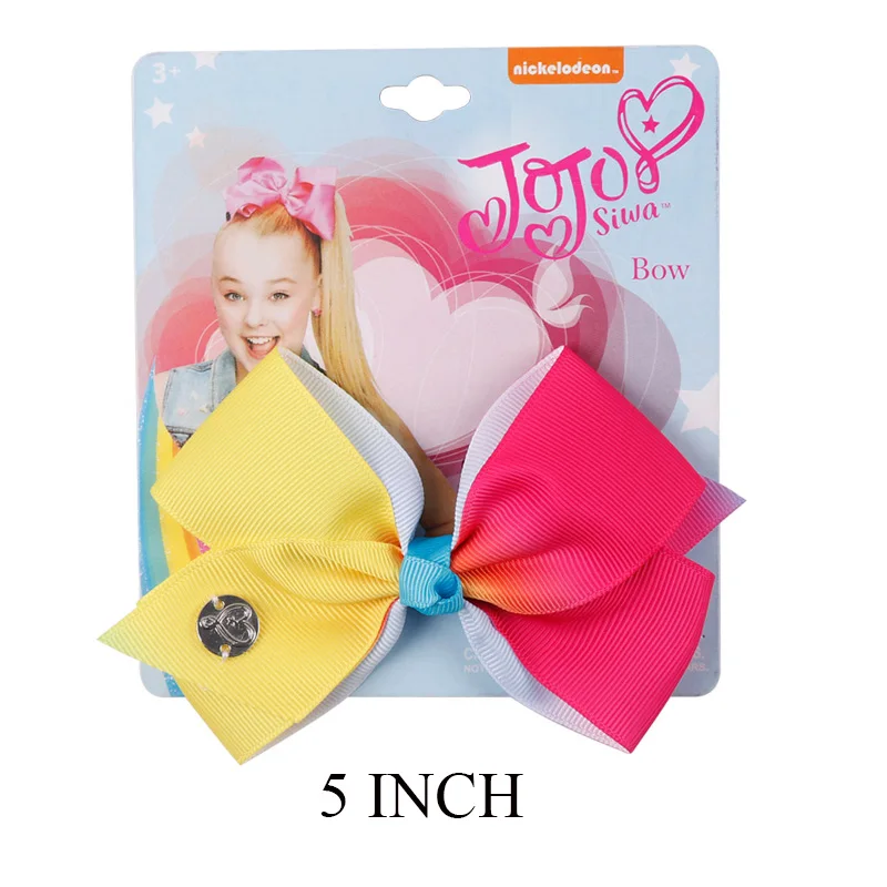 21 Oaoleer аксессуары для волос jojo siwa банты для волос для девочек детские заколки 7 ''Единорог Grosgrain Ленточные заколки JOJO банты - Цвет: 21