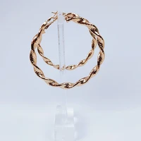 hoop earrings high quality charming retro popular exaggerated spin fashion in blog show round embossing larger section gold 035