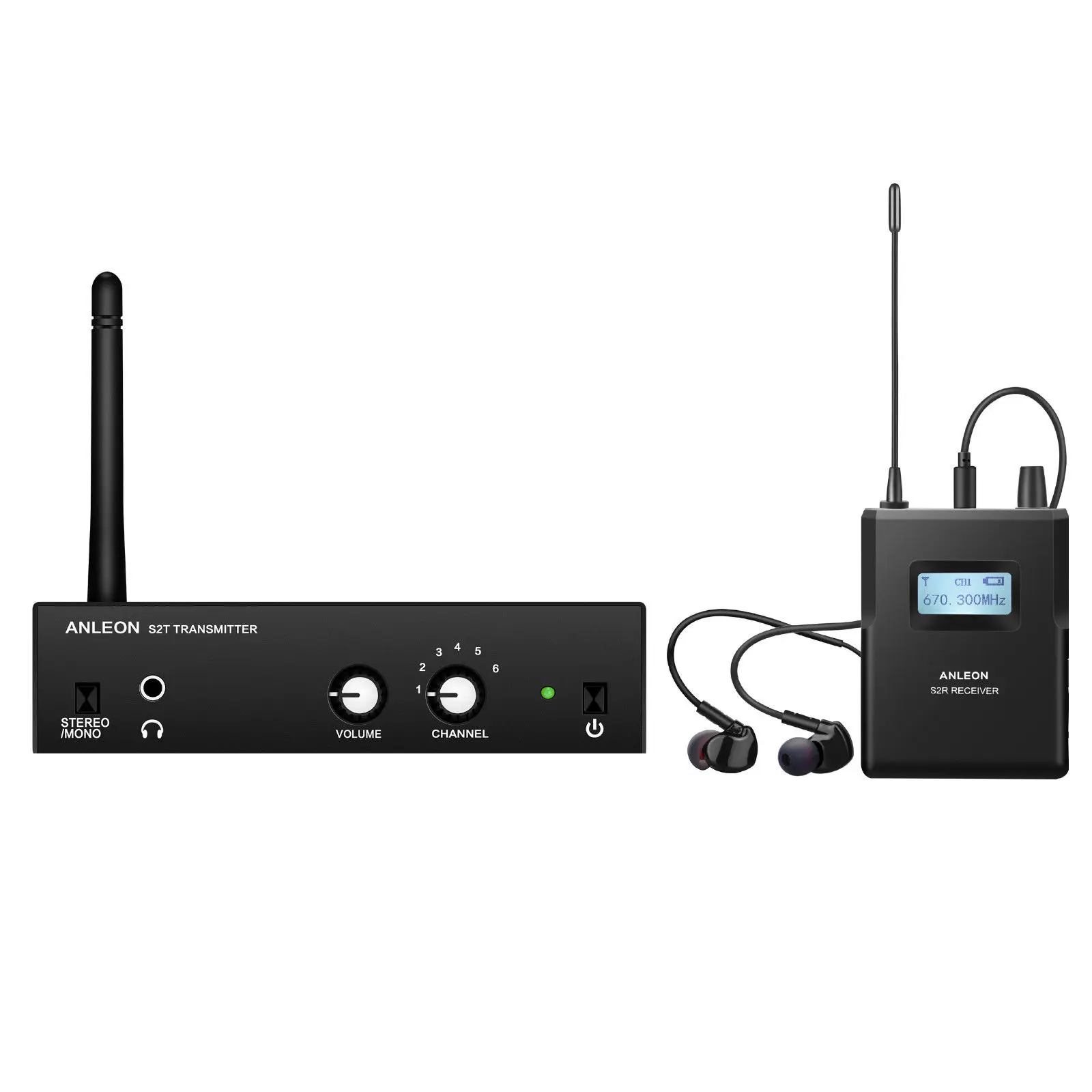 Для ANLEON S2 UHF стерео Беспроводная система монитора 670-680MHZ 100-240V Профессиональная цифровая сценическая система для внутриканального монитора
