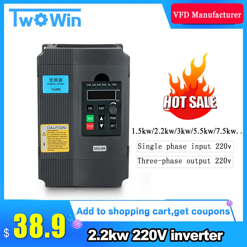 220 кВт 220 В VFD инвертор 3 кВт 4 кВт преобразователь частоты 1P вход 3P выход в для ЧПУ мотор шпинделя
