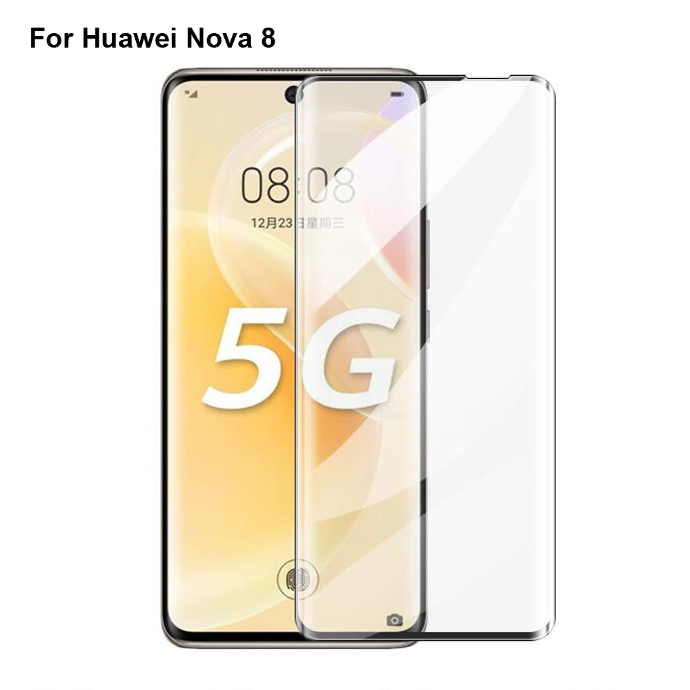 Vidrio templado para Huawei Nova 8, cubierta completa 9H, Protector de pantalla a prueba de explosiones, pel&iacute;cula de protecci&oacute;n, 2 uds.-3