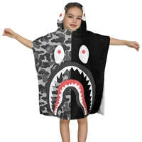 bape childrens hooded bath towel beach swimming pool personality can wear bath towel applicable 2 7 years old
