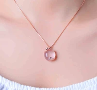 crystal apple necklace pendant female han edition pink sweater chain hang act the role ofing is tasted clavicle crystal