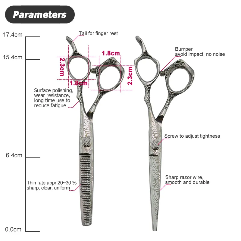 Парикмахерские ножницы для филировки 6 дюймов в дамасском стиле|hair staightener|hair razor