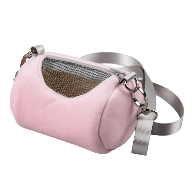 Pet Cage Cross Body Accessories Cylinder Design Soft Practical House Travel Portable Squirrel Visible Mesh Hamster Carrier Bag | Дом и сад