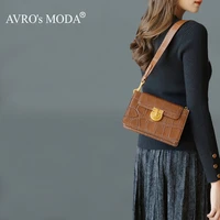 avromoda brand fashion luxury shoulder bags women handbags ladies genuine leather new messenger crocodile pattern square bag