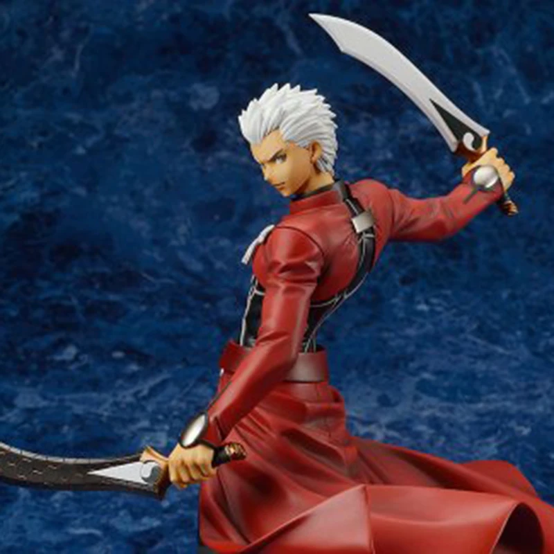 

26cm Anime Fate/stay Night UBW Archer ActionFigure PVC Heroic Guardian Shiro Interchangeable Head Collection Model Doll Toy Gift