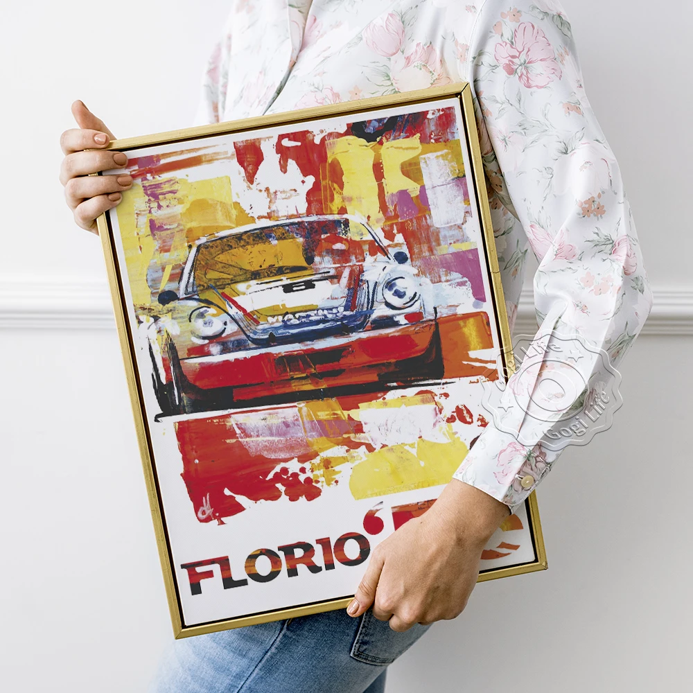 

Florio'73 Vintage Art Canvas Painting Poster, Gellery Car Club Decor Wall Picture, Colour Car Canvas Painting Wall Art Stickers