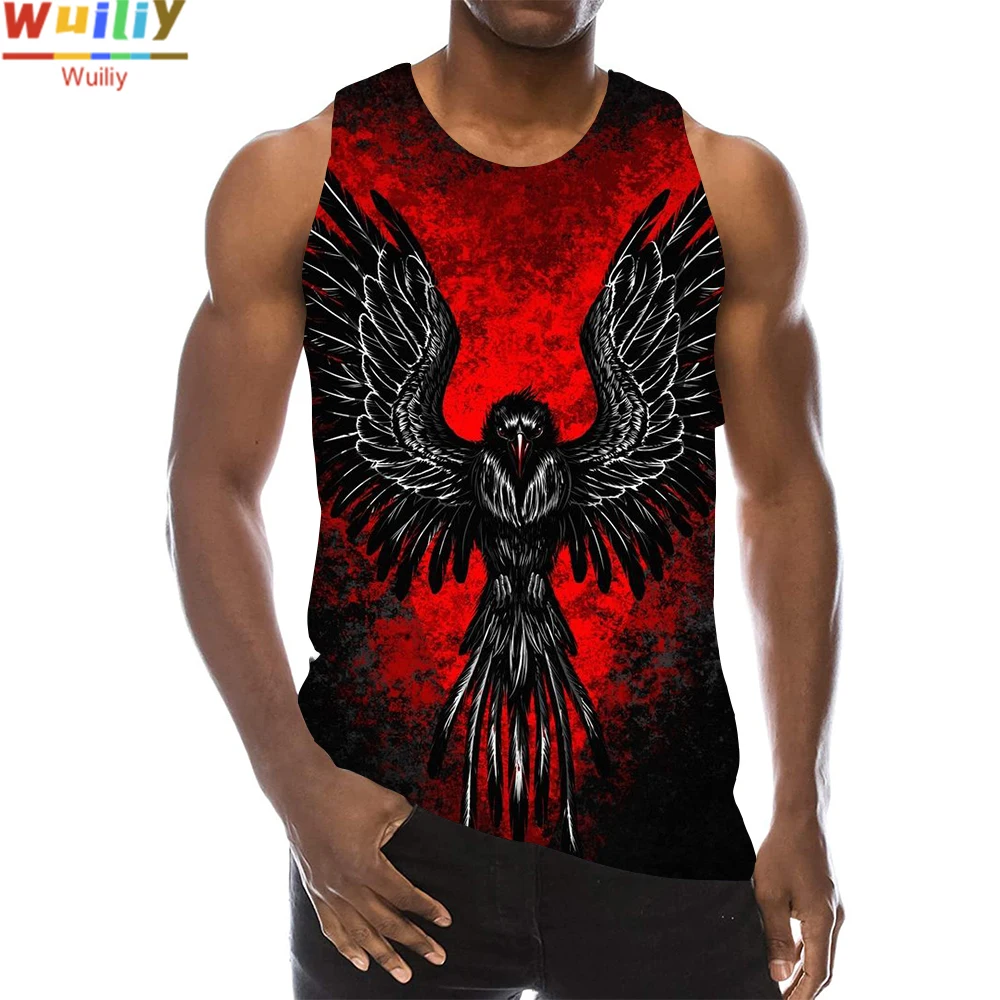 Мужская майка с 3d-рисунком орла жилет без рукавов рисунком ястреб Топ в стиле