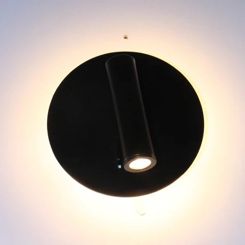 Комнатный прикроватный встроенный выключатель 8 + 3 Вт, квадратная круглая прямоугольная настенная лампа для чтения