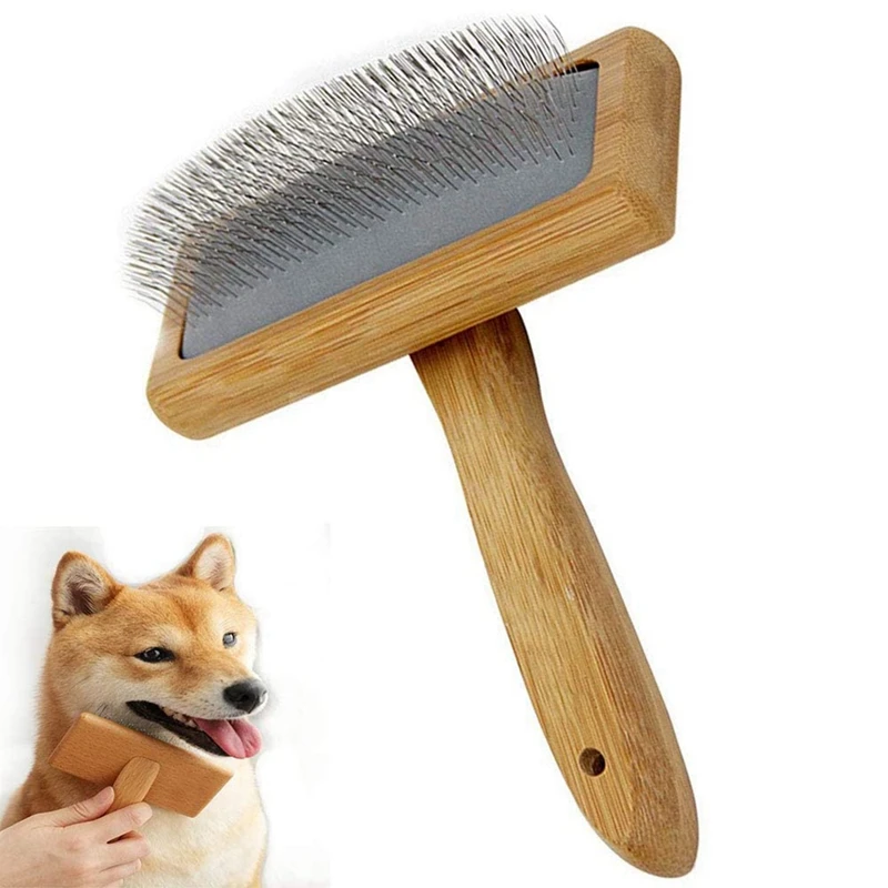 

Yingte 2 Pcs Grooming Brush for Dog Cat 2 in 1 Dog Pin Brush and Soft Brush,235X70X60Mm & 15.2X11.8Cm